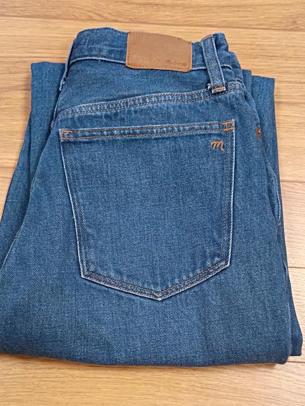 Madewell Baggy Straight Jeans Women's Size 26 Blue Wash Hemp Blend Denim